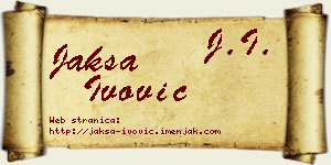 Jakša Ivović vizit kartica